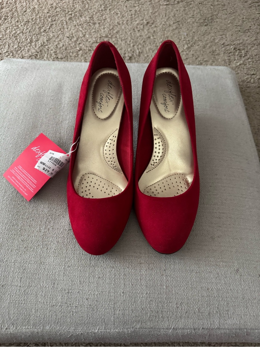 Women's Red Imitation Suede Pumps